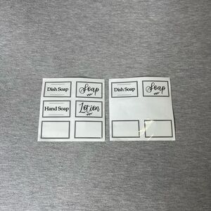 Bathroom Hand & Dish Soap Label Stickers Sheets 2 PCS. Set